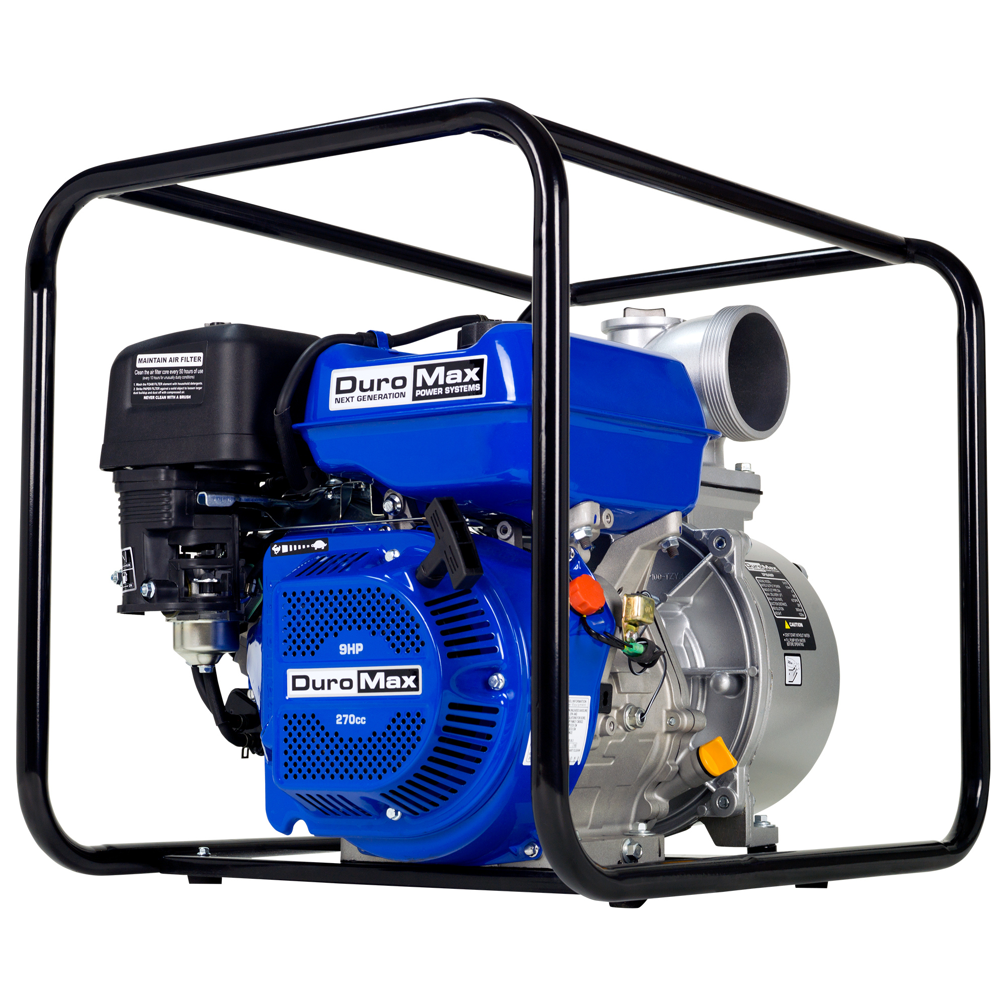 DuroMax, 4in. Semi-Trash Water Pump, Max. Flow 427 GPM, Engine Displacement 270 cc, Engine Brand DuroMax, Model# XP904WP
